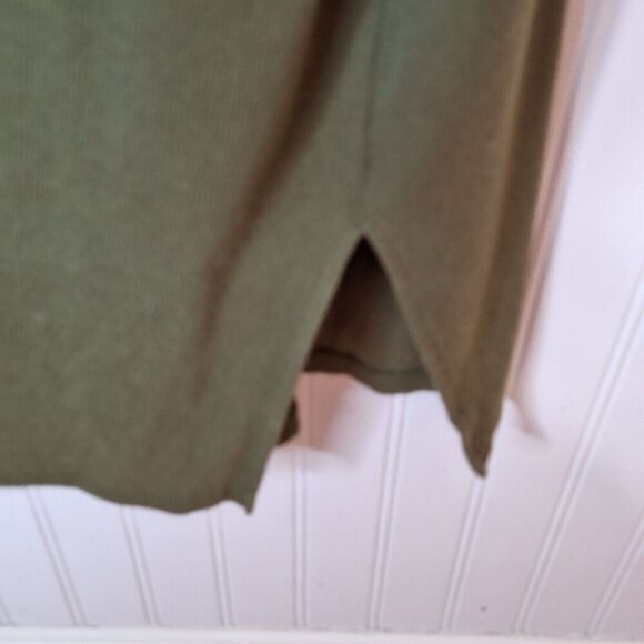 Denim & Co. Essentials Long Sleeve Button Front Rib Cardigan Size 2X Olive Green - Picture 6 of 10